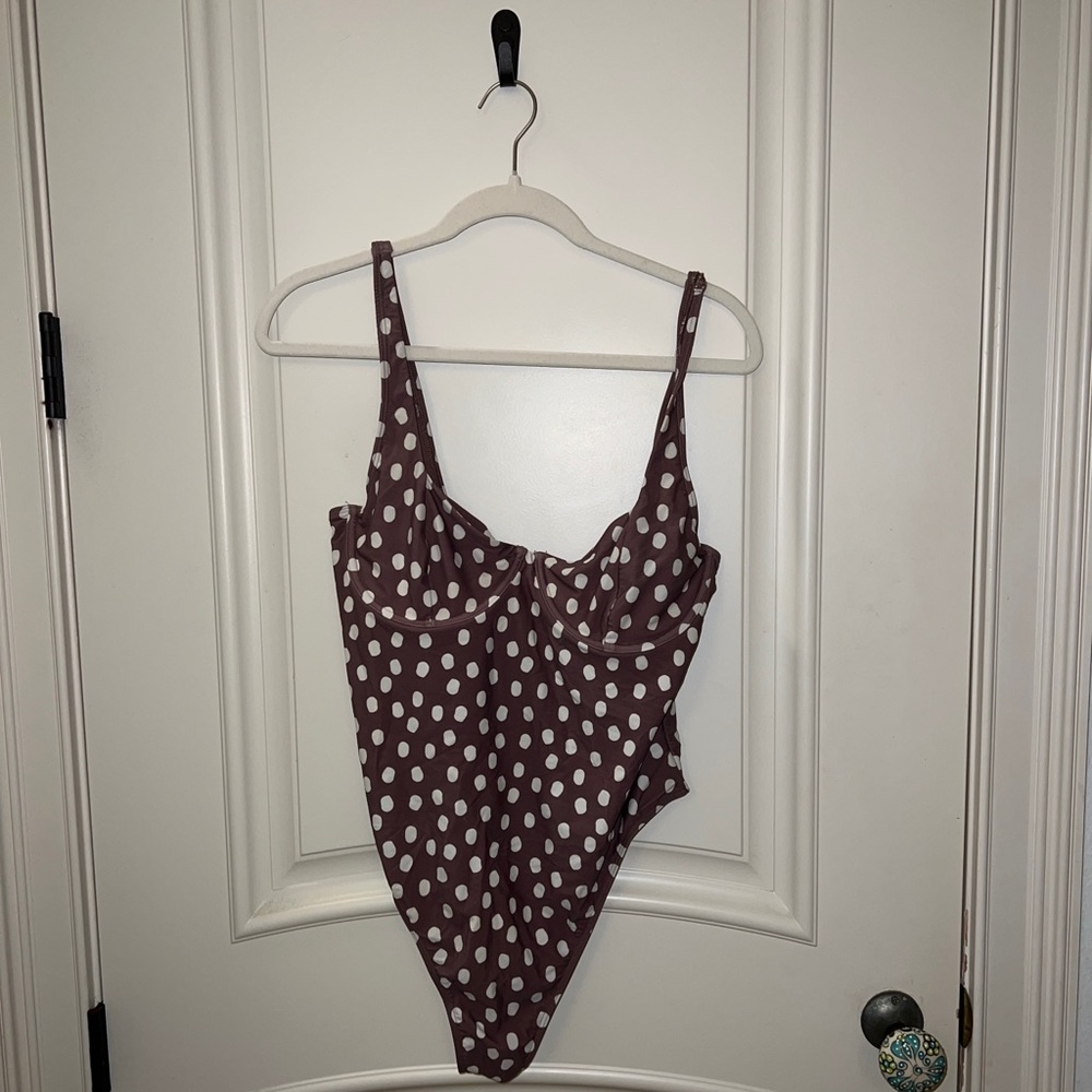 Abercrombie Polka Dot One Piece Swimsuit, Large